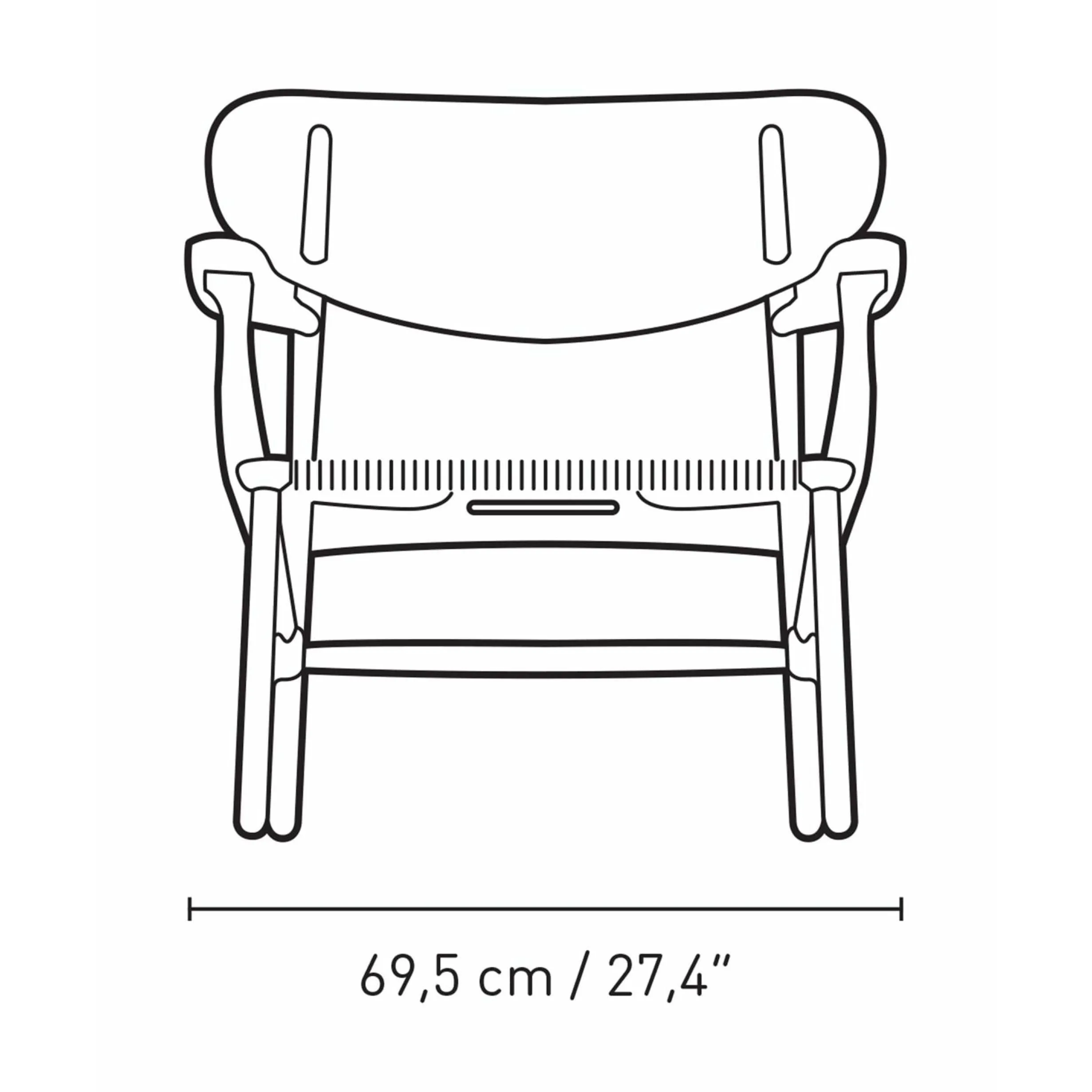 Carl Hansen Ch22 Lounge Chair Oak, Slate Brown/Natural Wicker