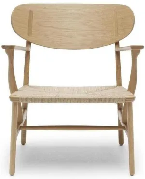 Carl Hansen Ch22 Lounge Chair, Oiled Oak/Natural Cord