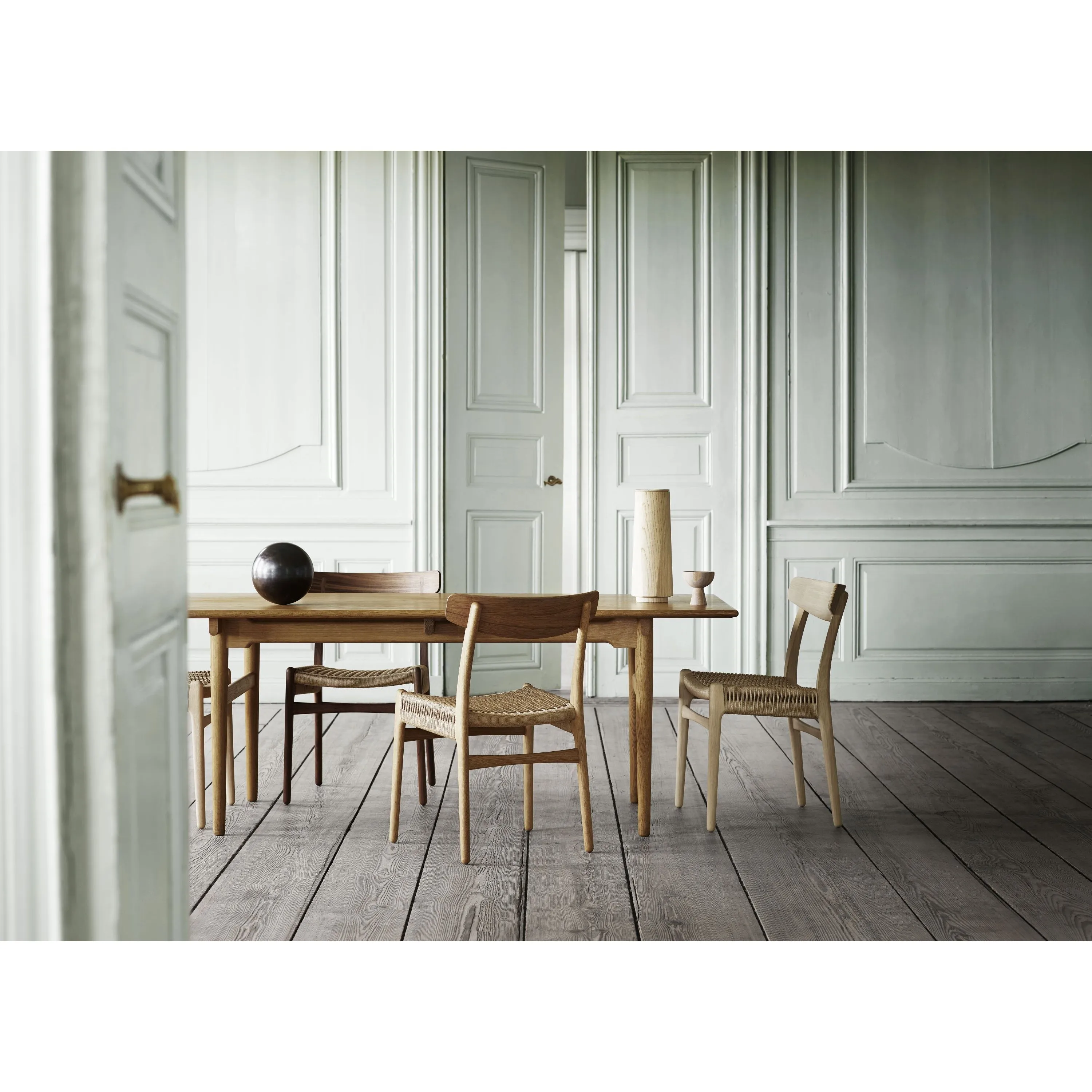 Carl Hansen Ch23 Chair, Oiled Walnut/Natural Cord/Walnut Support