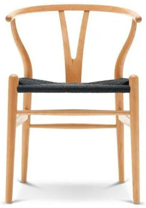Carl Hansen Ch24 Wishbone Chair Black Paper Cord, Oiled Cherry