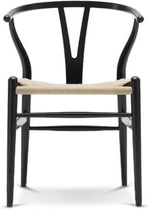 Carl Hansen Ch24 Wishbone Chair Natural Cord Black Ash