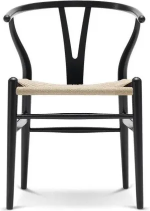 Carl Hansen Ch24 Wishbone Chair Natural Cord, Black Oak