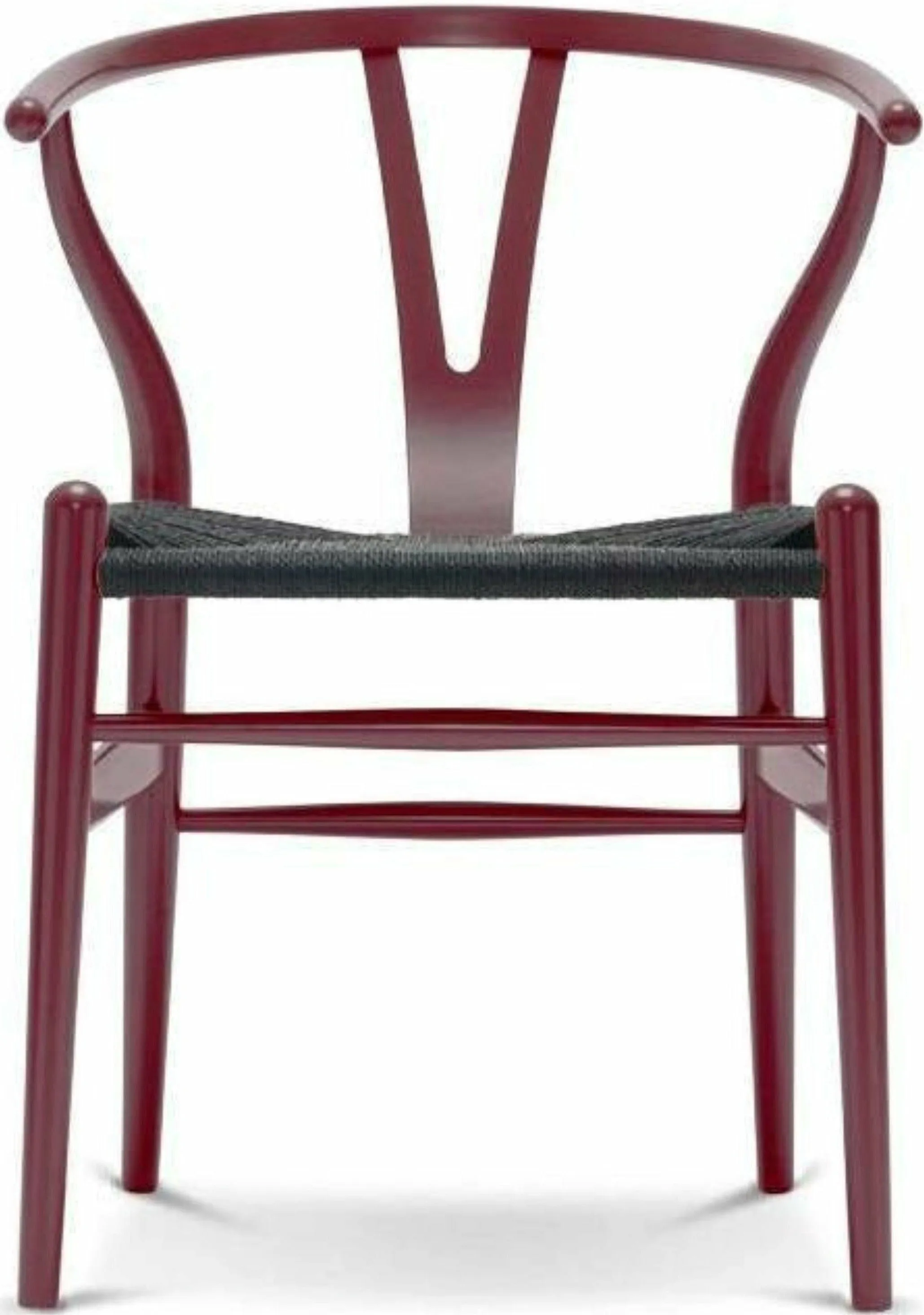 Carl Hansen Ch24 Y Chair Chair Black Paper Cord, Beech/Berry Red