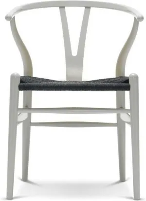Carl Hansen Ch24 Y Chair Chair Black Paper Cord, Beech/Silver Gray