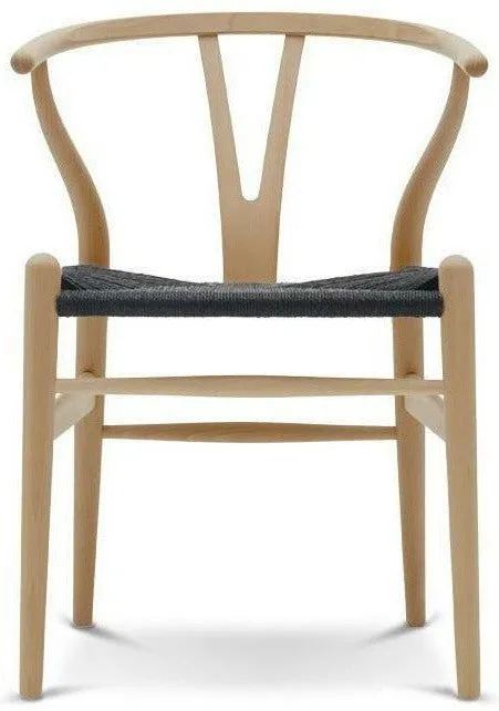 Carl Hansen Ch24 Y Chair Chair Black Paper Cord, Lacquered Beech