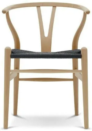 Carl Hansen Ch24 Y Chair Chair Black Paper Cord, Lacquered Beech