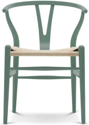 Carl Hansen Ch24 Y Chair Chair Natural Paper Cord, Beech/Petrol Green