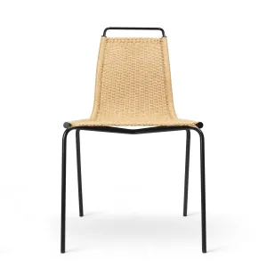 Carl Hansen Pk1 Chair, Black Powder Coated Steel/Natural Paper Cord