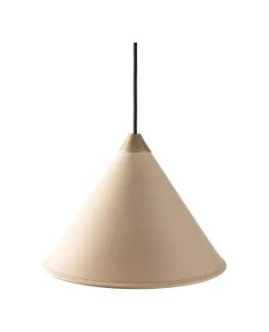 Cuero Namibia Pendant  25 Cm, Crude Nature/Brass With Black Cable