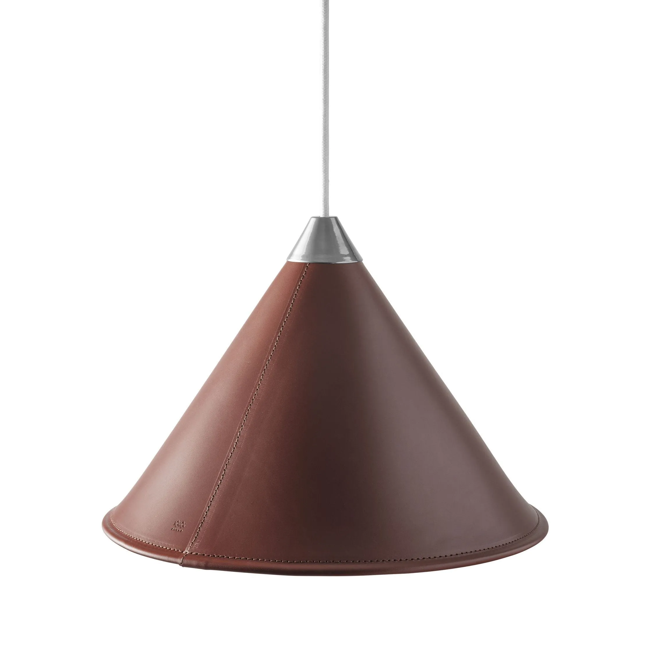 Cuero Namibia Pendant  25 Cm, Oak Brown/Chrome With White Cable