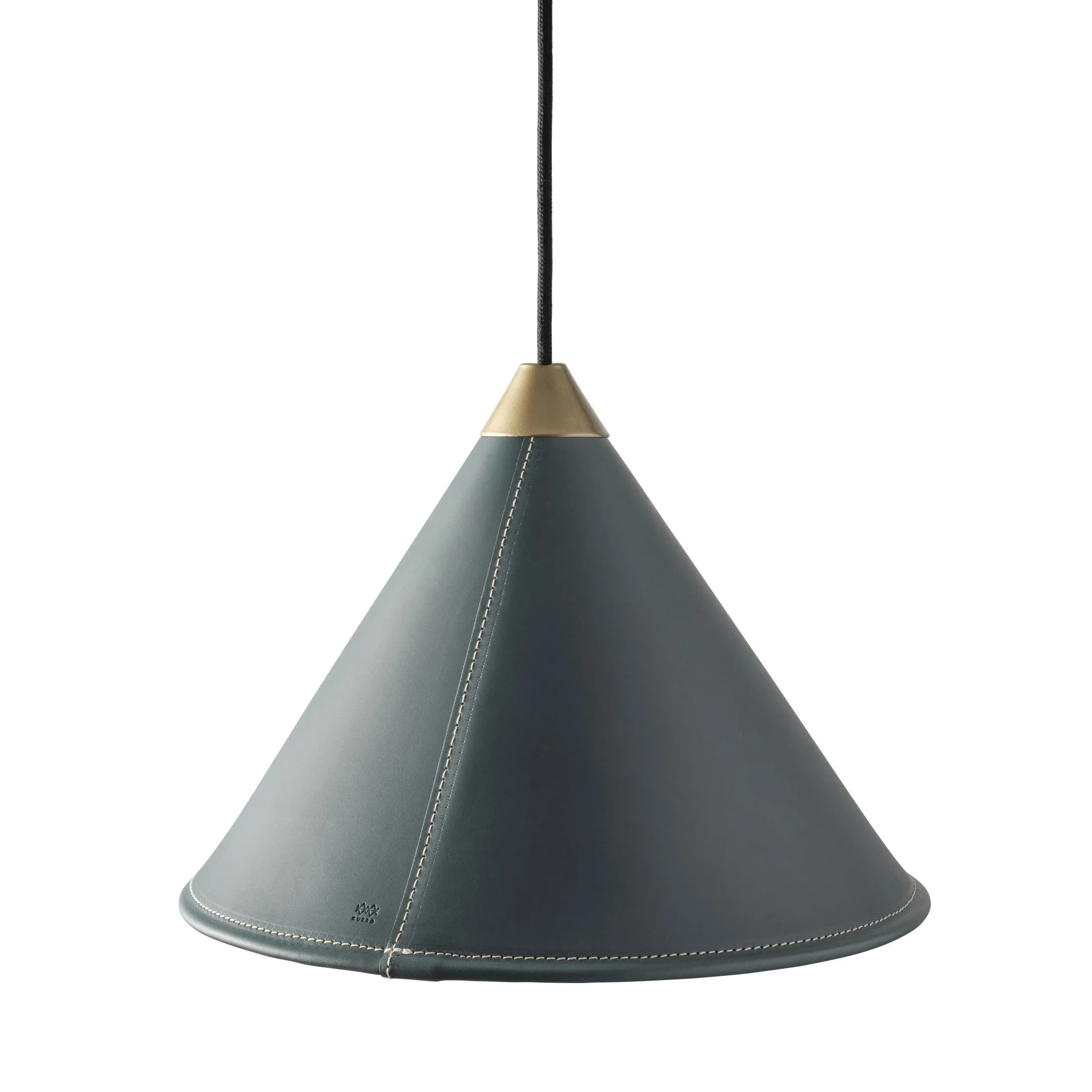 Cuero Namibia Pendant  25 Cm, Ocean Blue/Brass With Black Cable