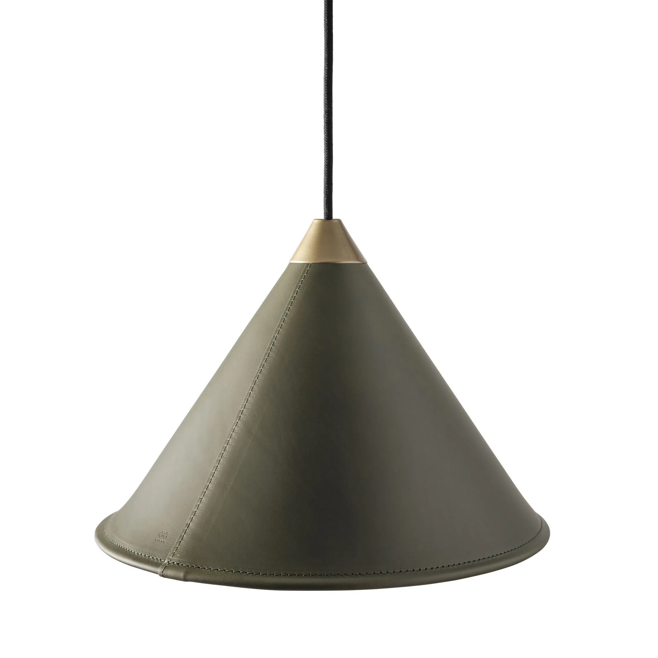 Cuero Namibia Pendant  35 Cm, Grass Green/Brass With Black Cable