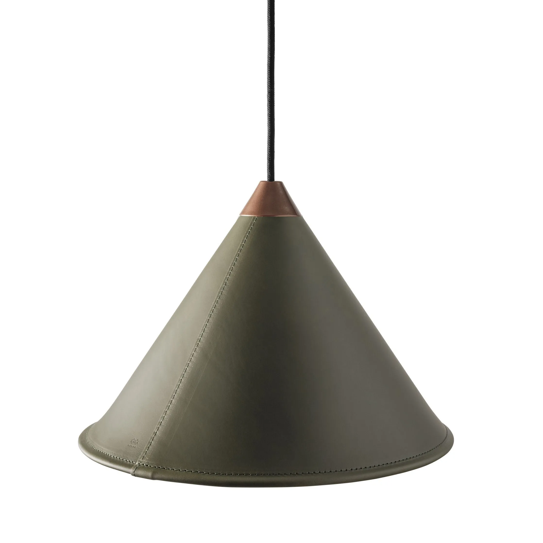 Cuero Namibia Pendant  35 Cm, Grass Green/Copper With Black Cable