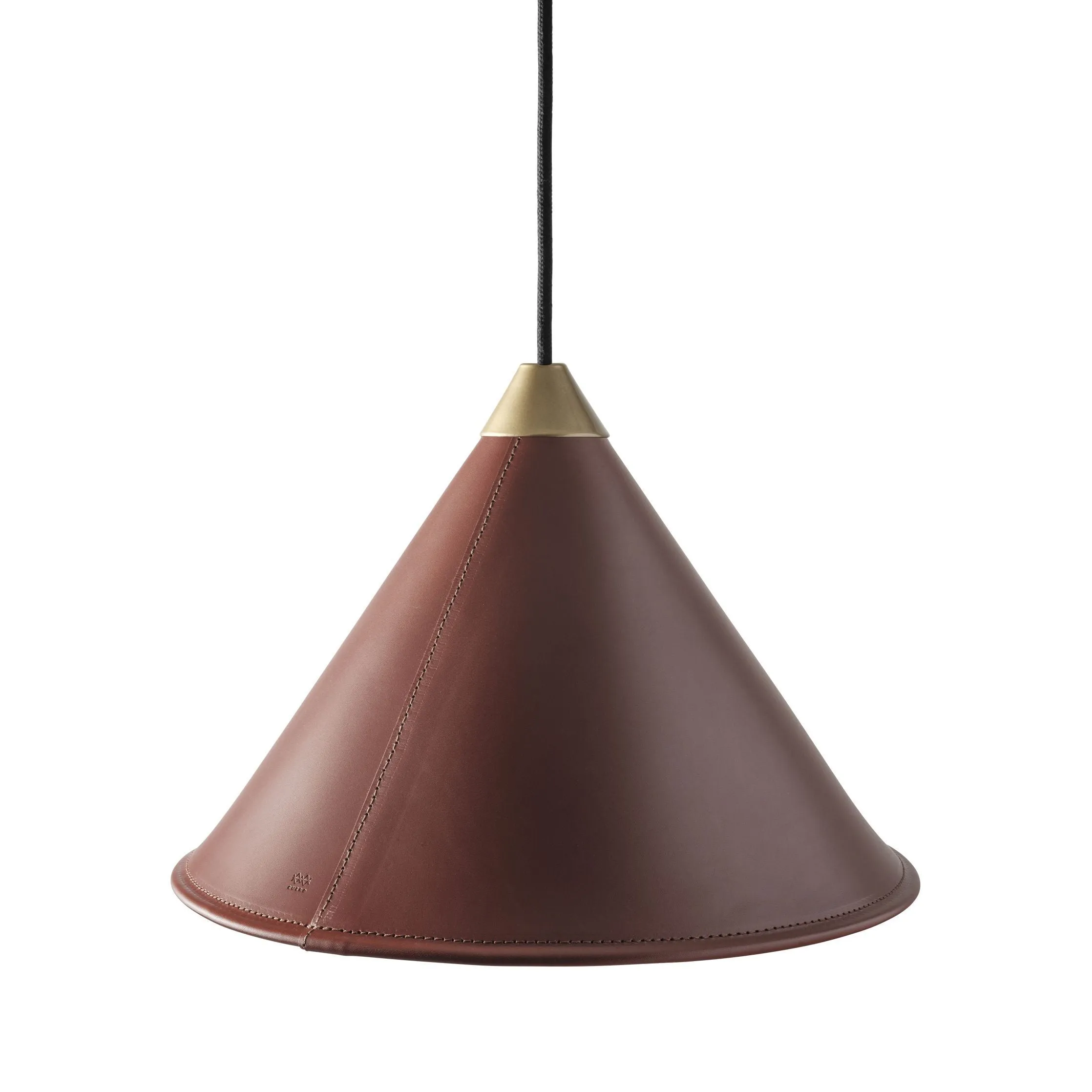 Cuero Namibia Pendant  35 Cm, Oak Brown/Brass With Black Cable