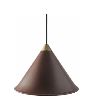 Cuero Namibia Pendant  45 Cm, Chocolate/Brass With Black Cable