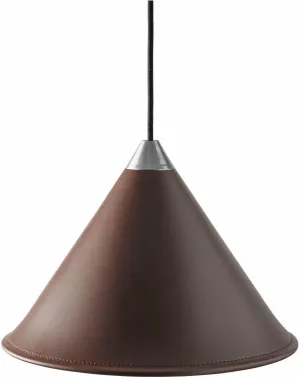 Cuero Namibia Pendant  45 Cm, Chocolate/Chrome With Black Cable