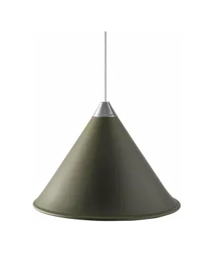 Cuero Namibia Pendant  45 Cm, Grass Green/Chrome With White Cable
