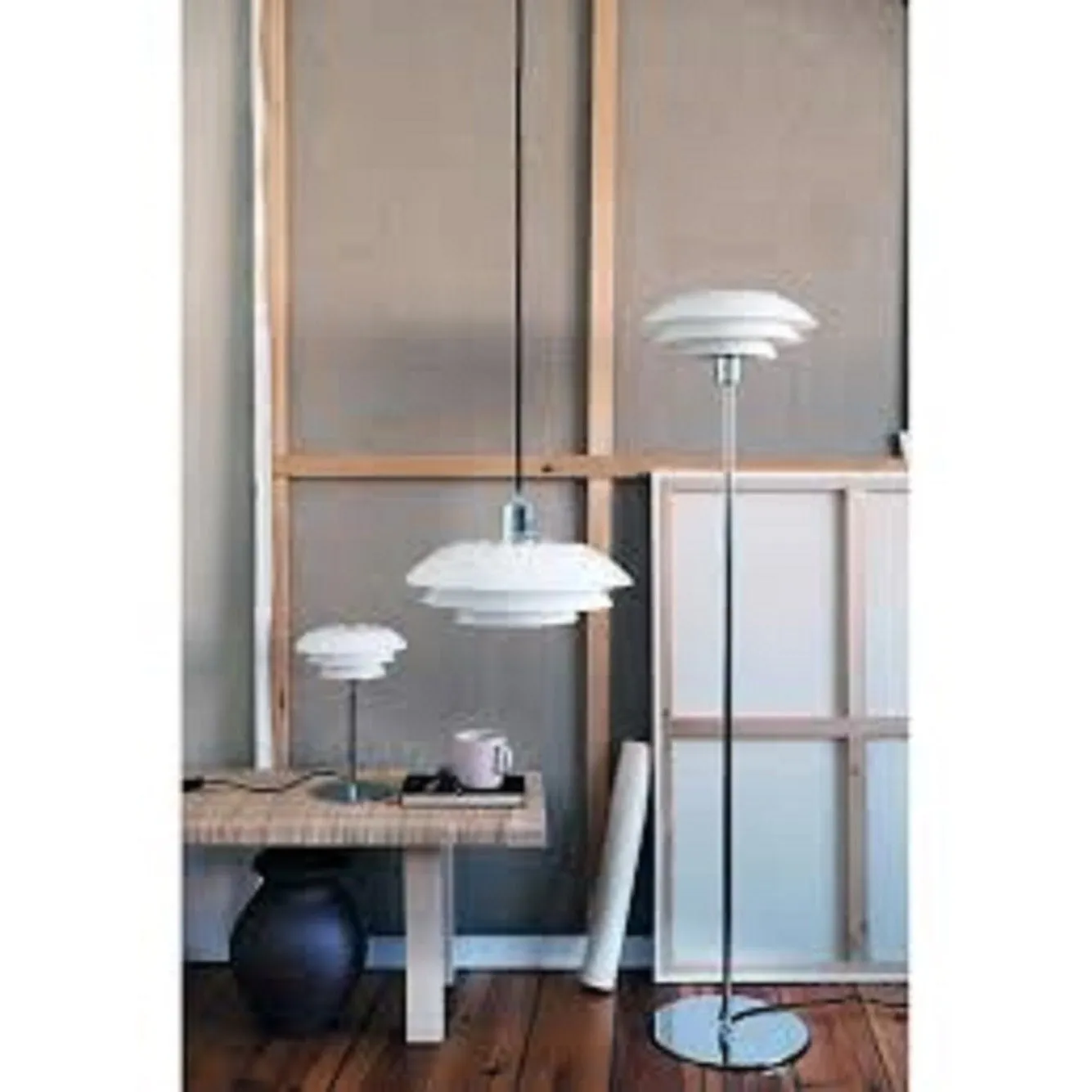 Dyberg Larsen Dl31 Table Lamp W. Chrome Base, Opal Glass