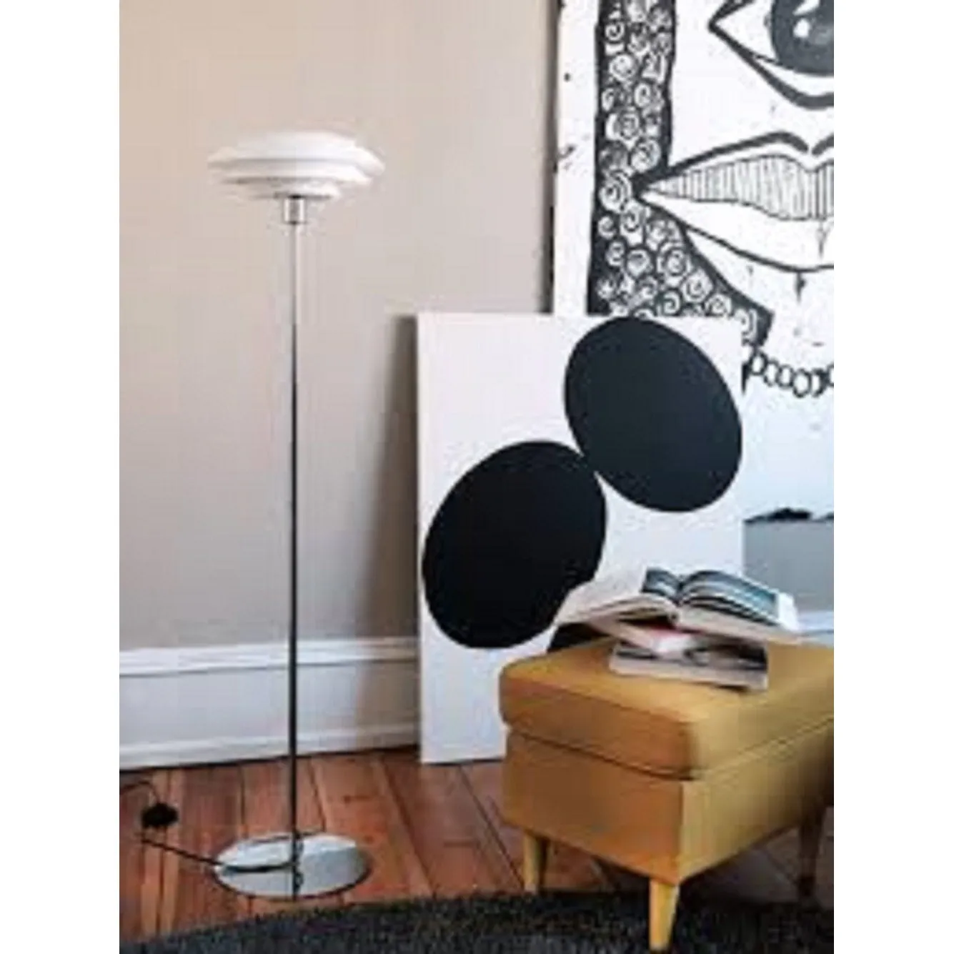 Dyberg Larsen Dl31 Table Lamp W. Chrome Base, Opal Glass
