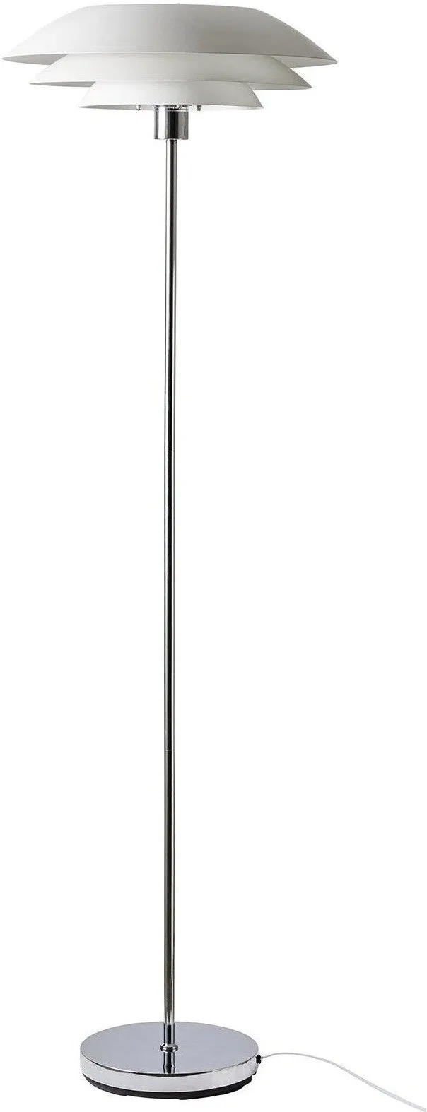Dyberg Larsen Dl45 Floor Lamp W. Chrome Foot, Matt White