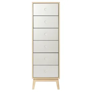 Fdb Mbler F23 Butler High Chest Of Drawers, Natural/White