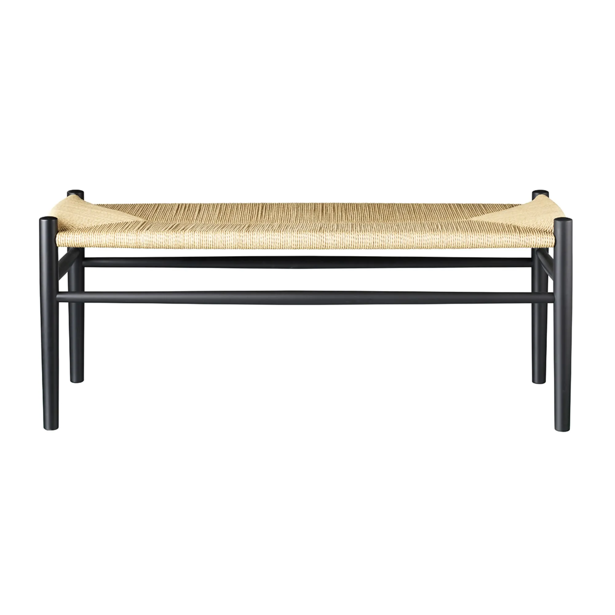 Fdb Mbler J83 B Bkmark Bench, Black/Natural Braid