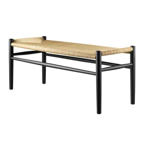 Fdb Mbler J83 B Bkmark Bench, Black/Natural Braid