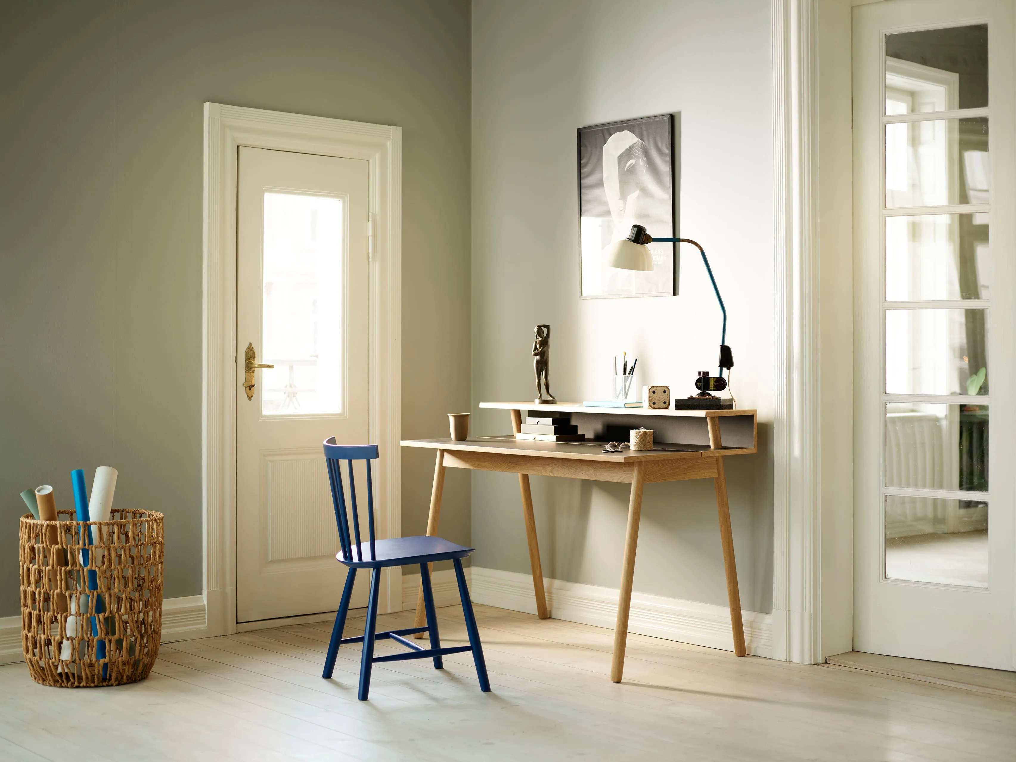 Fdb Mbler Poul M. Volther J46 Chair Nordic Swan Ecolabel Beech, Dark Blue