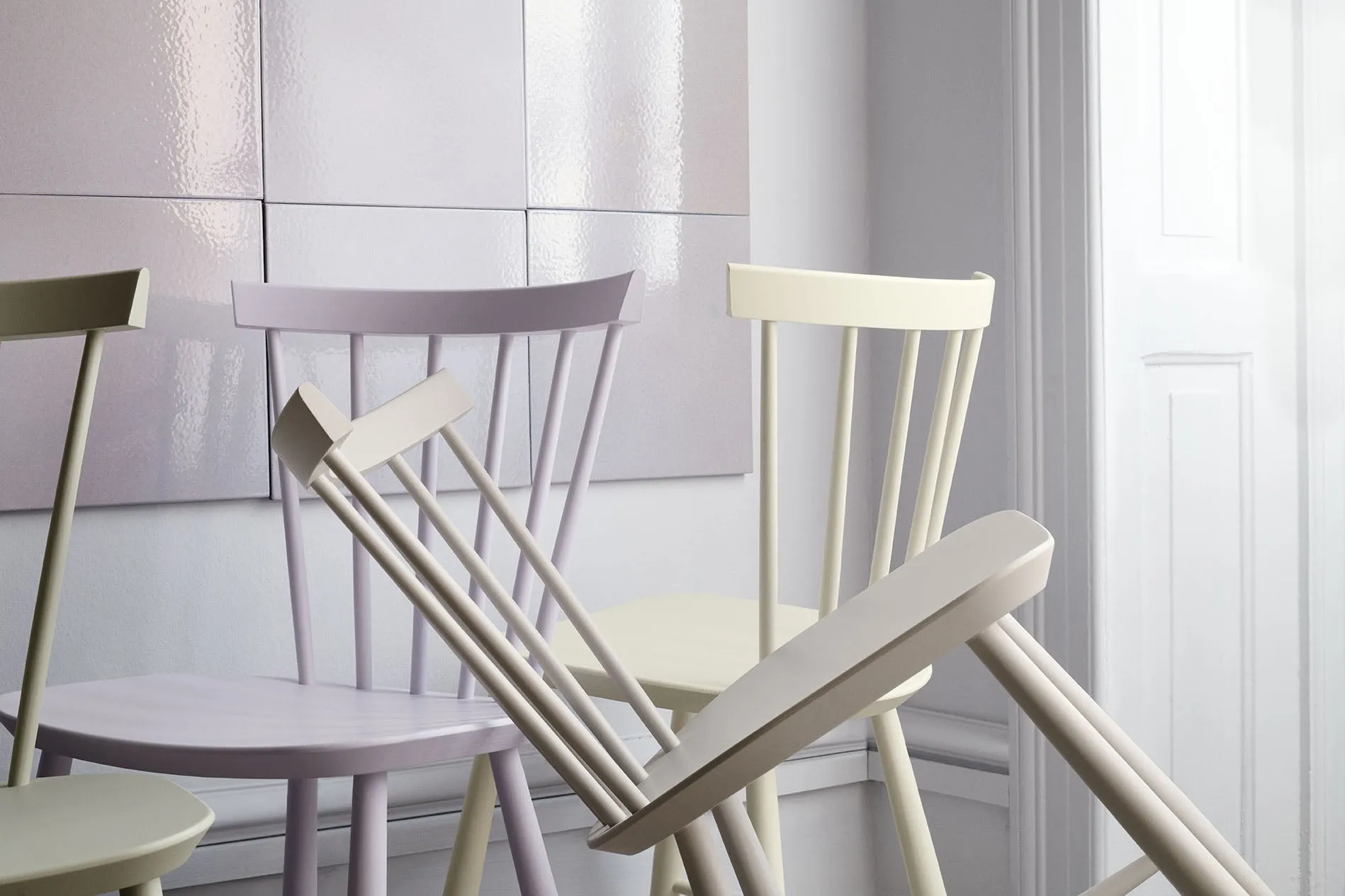 Fdb Mbler Poul M. Volther J46 Chair Nordic Swan Ecolabel Beech, Violet Hair