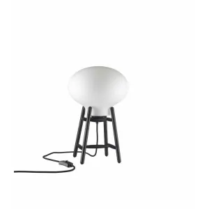 Fdb Mbler U4 Hiti Table Lamp Opal Glass, Black/Black