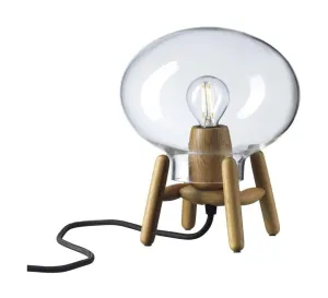 Fdb Mbler U6 Hiti Mini Table Lamp, Oak/Glass/Black Cable