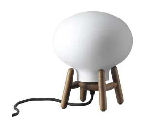 Fdb Mbler U6 Hiti Mini Table Lamp, Walnut/Opal Glass/Black Cable