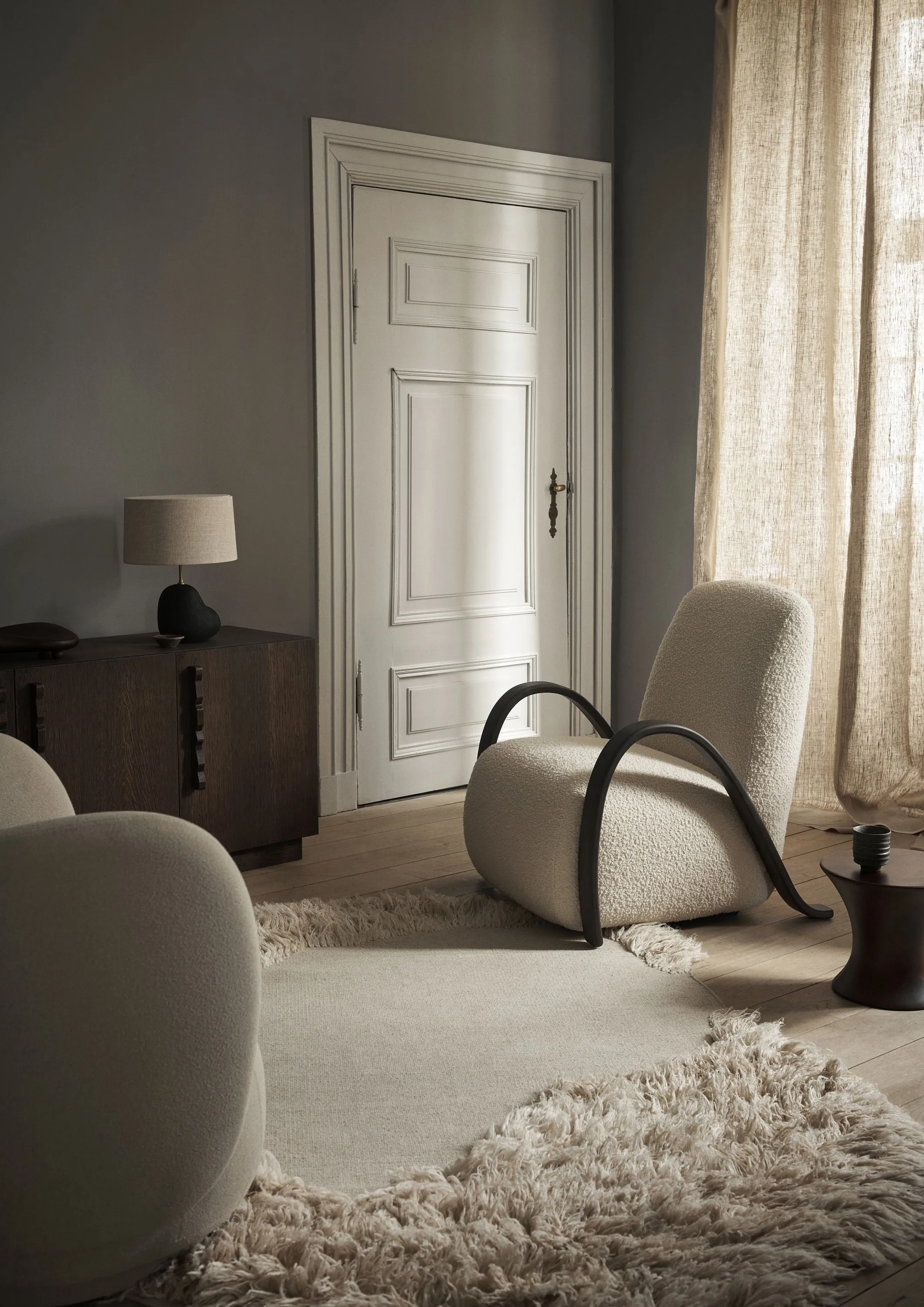 Ferm Living Buur Lounge Chair Nordic Boucl, Off White