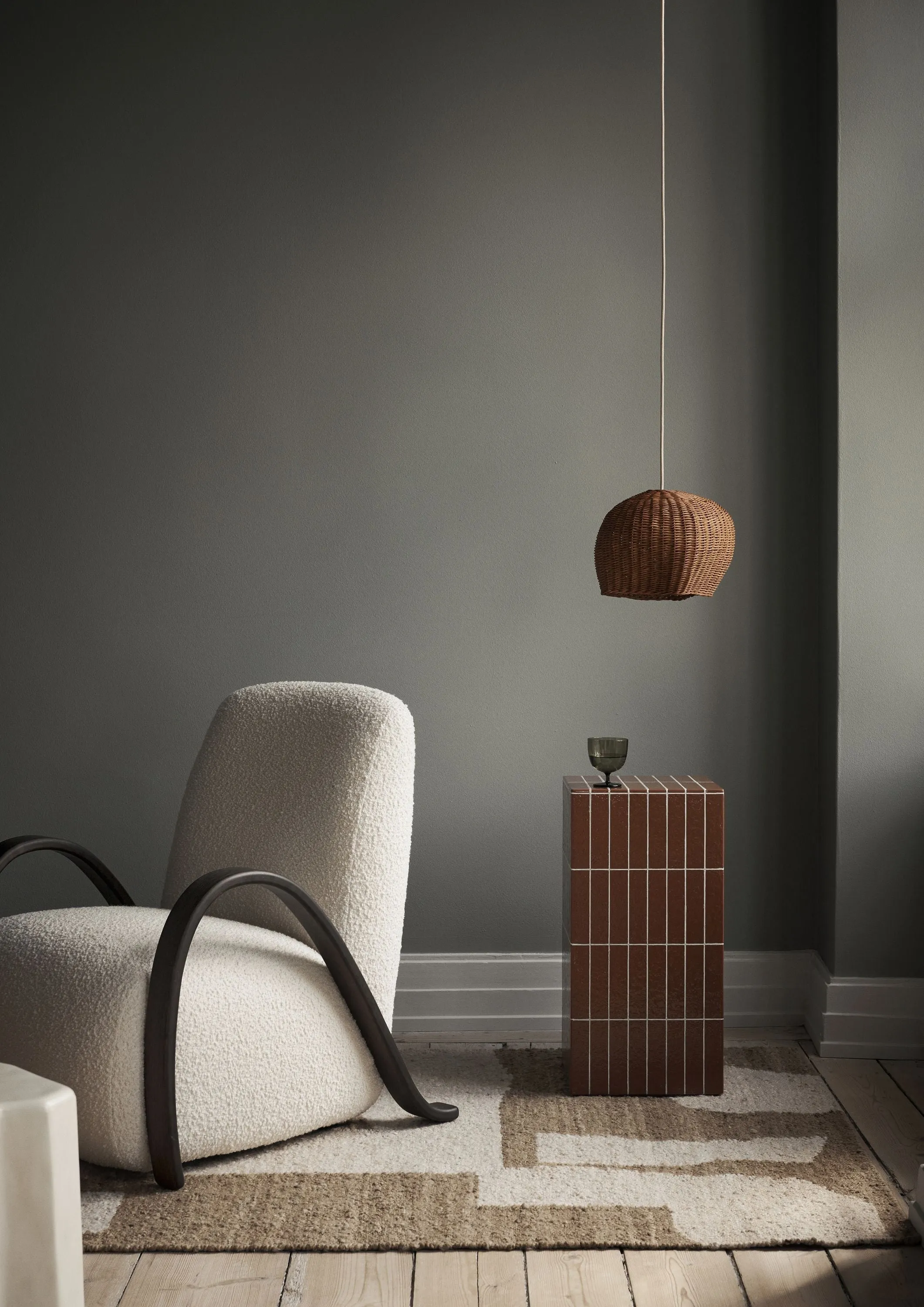 Ferm Living Buur Lounge Chair Nordic Boucl, Off White