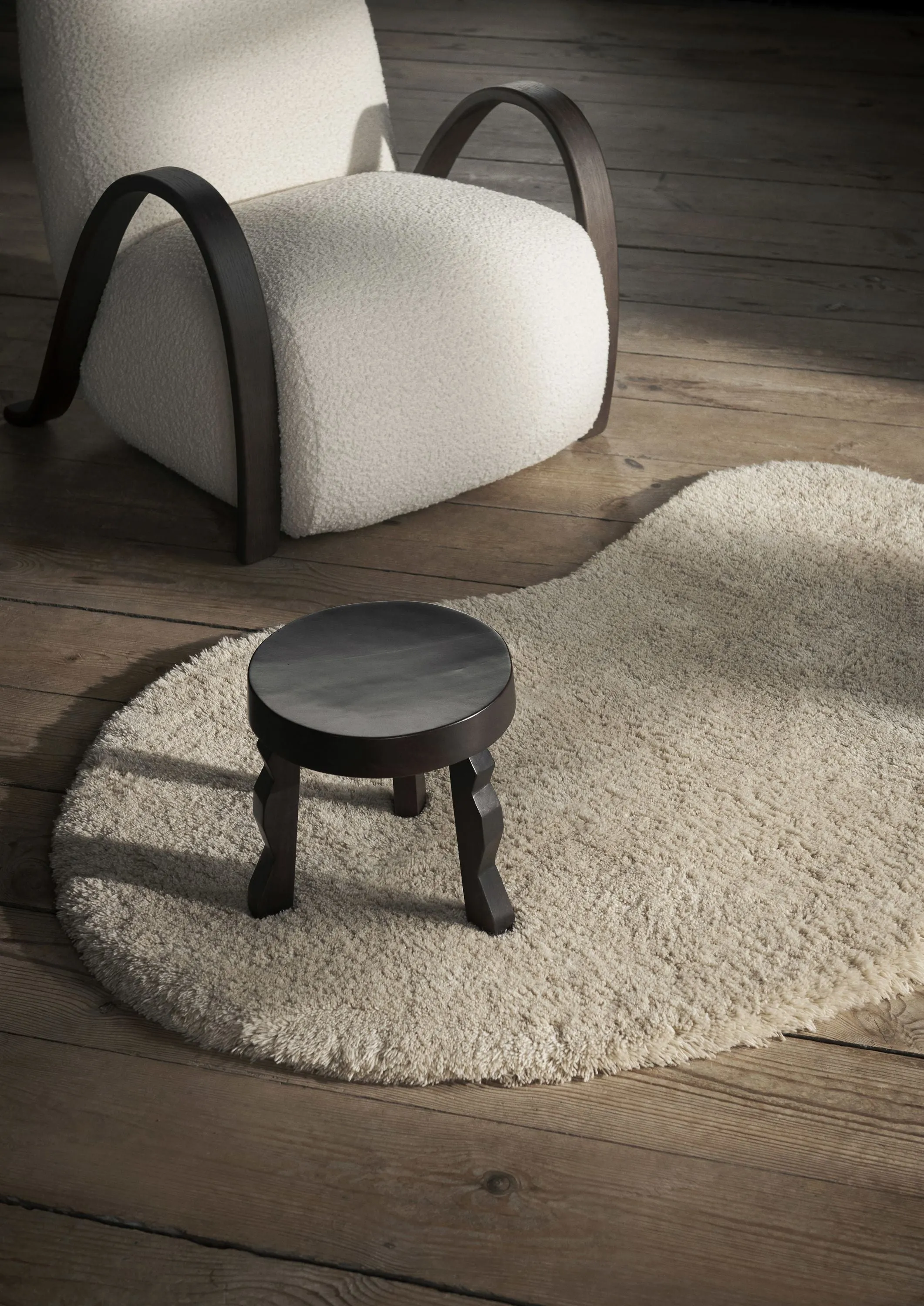 Ferm Living Buur Lounge Chair Nordic Boucl, Off White
