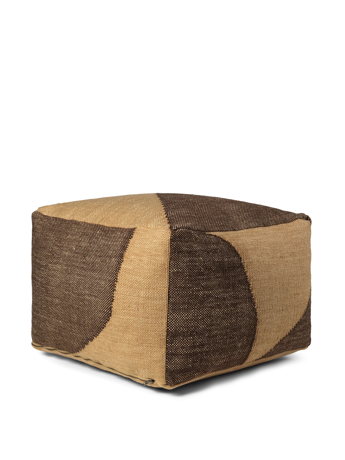 Ferm Living Forene Square Pouf Tan/Chocolate