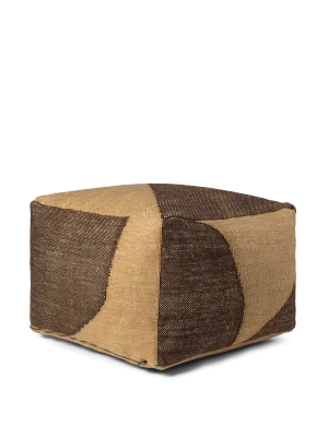 Ferm Living Forene Square Pouf Tan/Chocolate