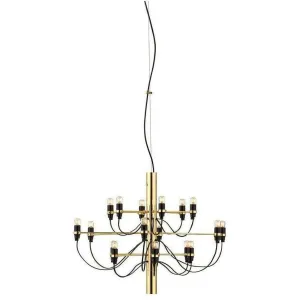 Flos 2097/18 Clear Chandelier, Brass