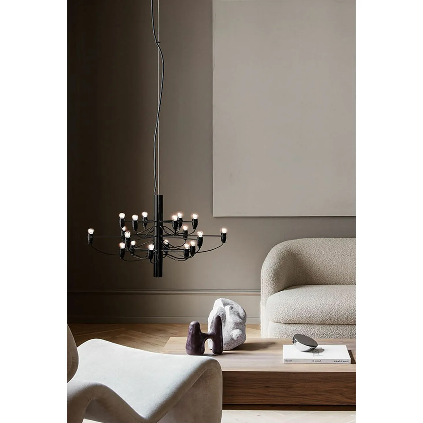 Flos 2097/18 Clear Chandelier, Brass