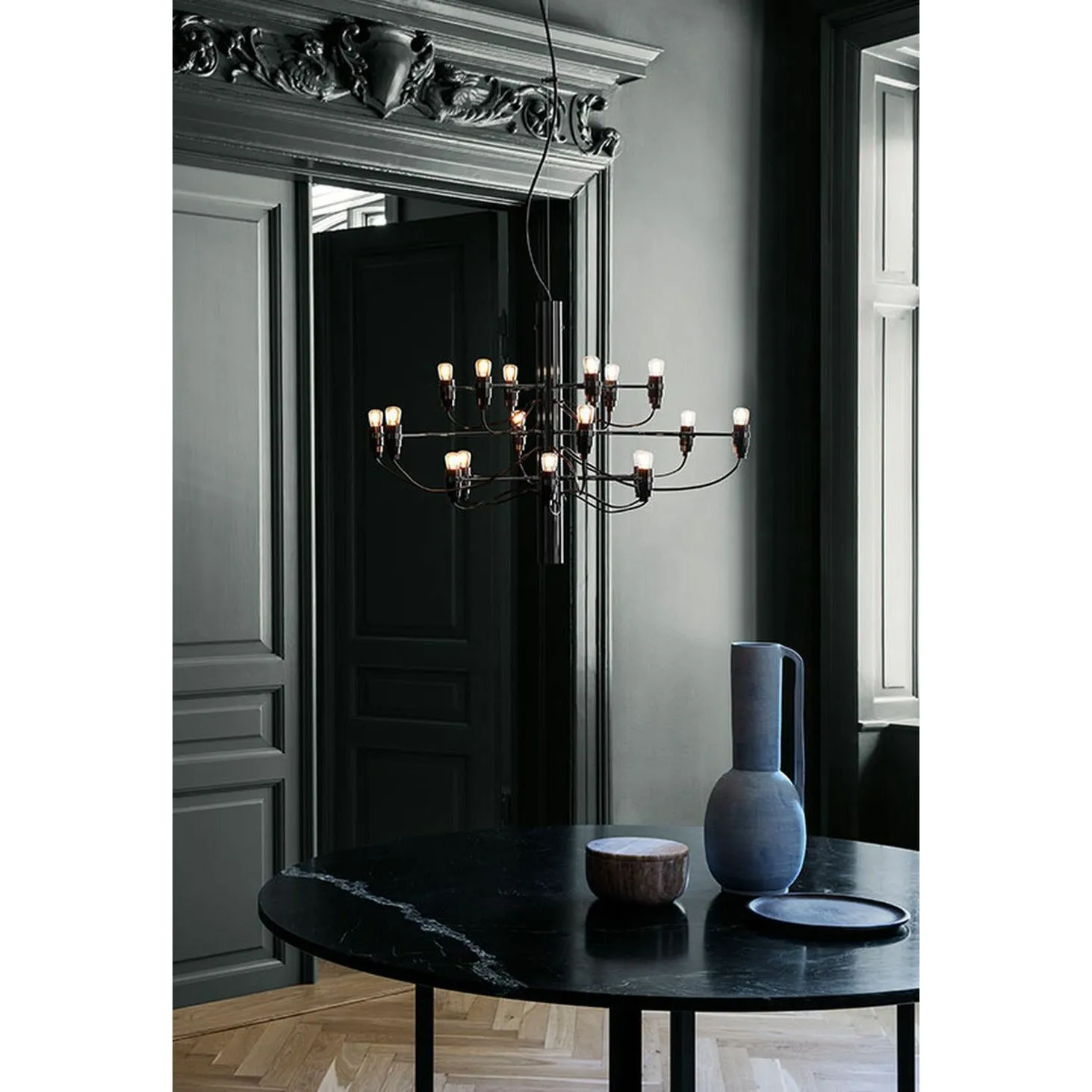 Flos 2097/18 Clear Chandelier, Brass