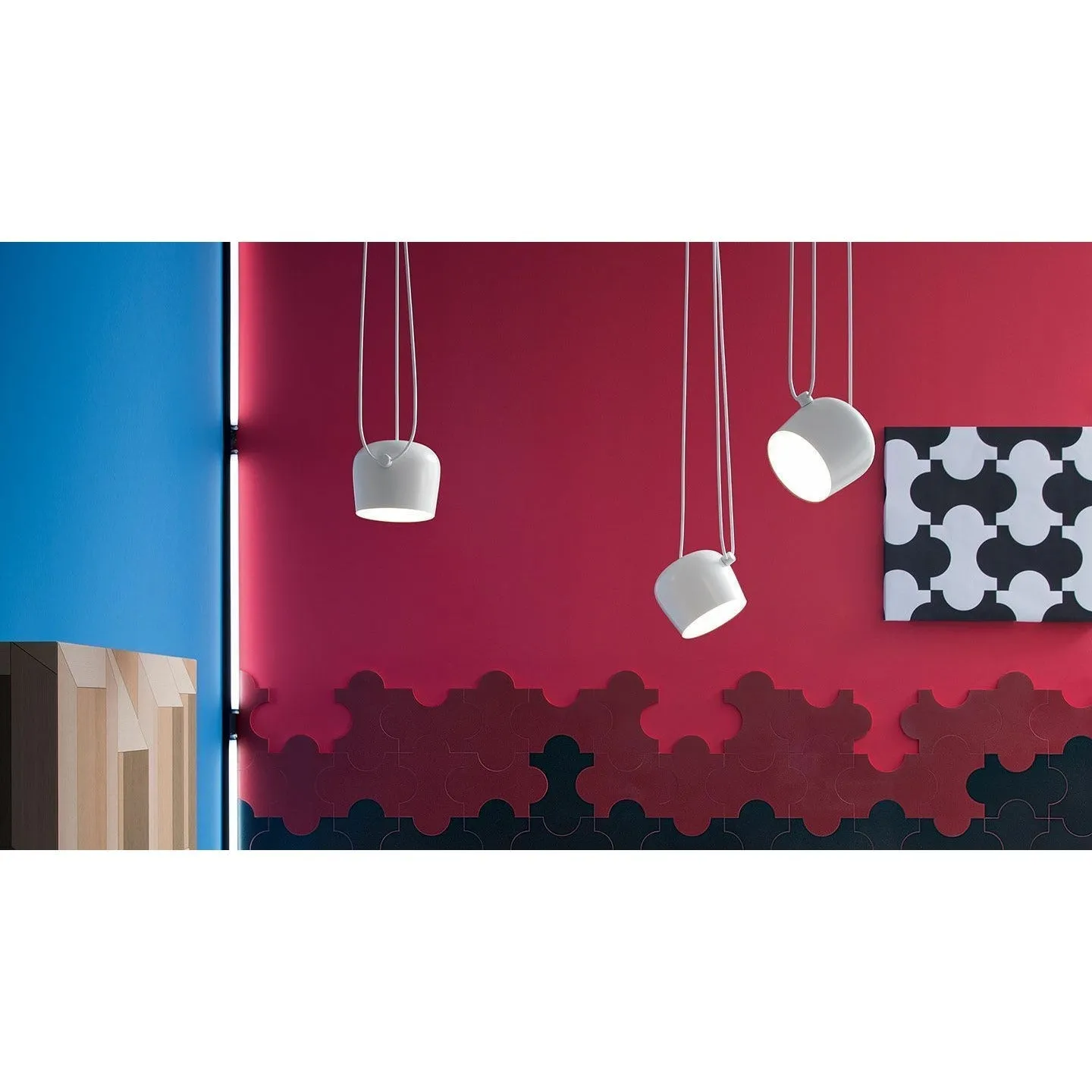 Flos Aim Small Led Pendant, Blue Steel
