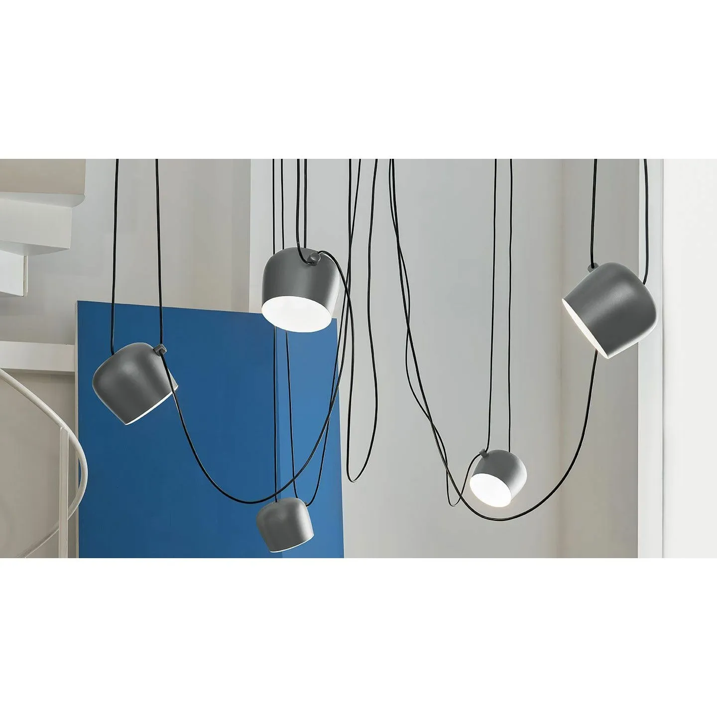 Flos Aim Small Led Pendant, Blue Steel