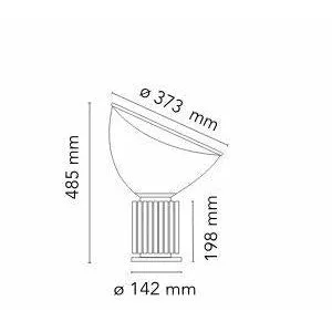 Flos Taccia Small Table Lamp Glass Shade Small, Silver