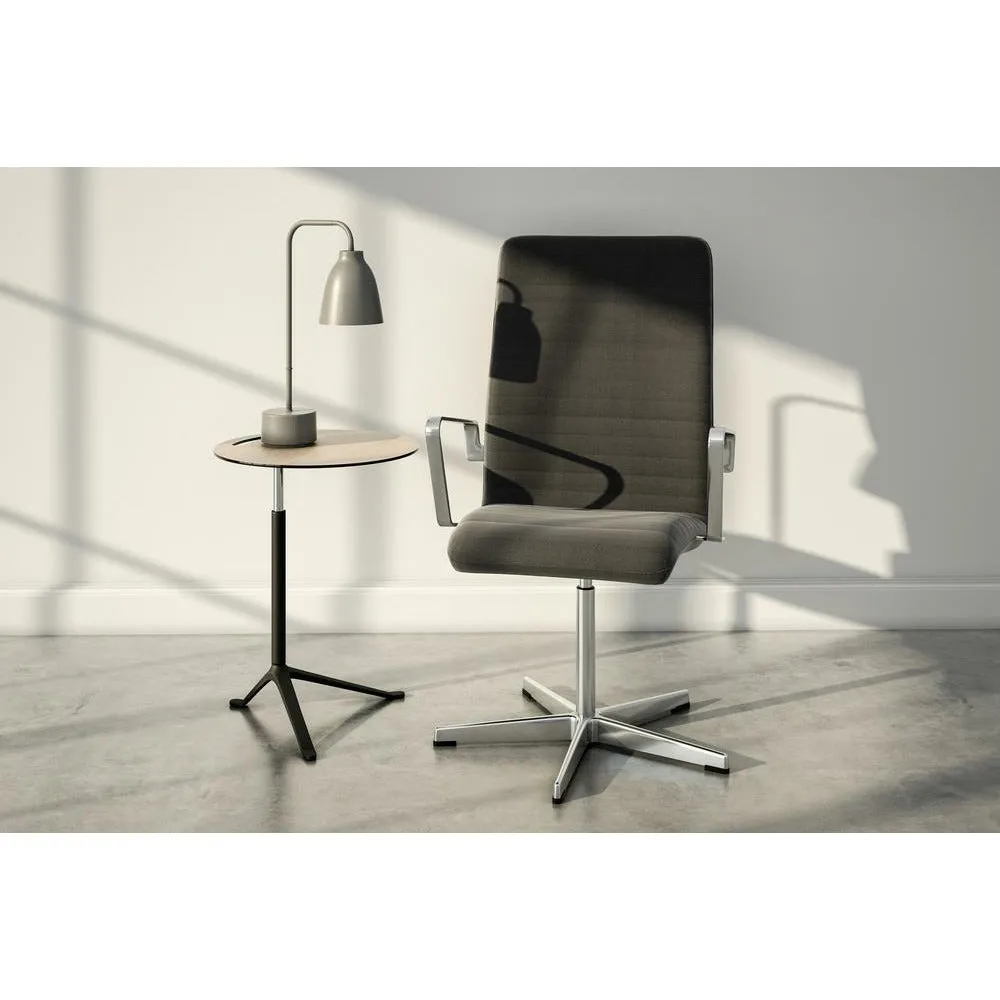 Fritz Hansen Ks11 Little Friend Adjustable Table, Polished Aluminium/Walnut Laminate