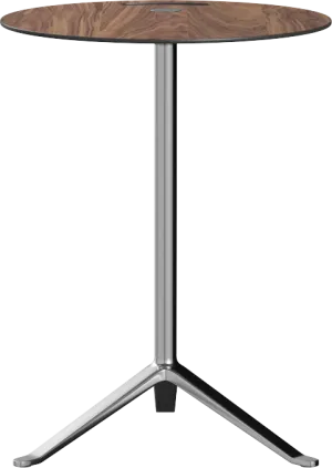 Fritz Hansen Ks12 Little Friend Table, Polished Aluminium/Walnut Laminate