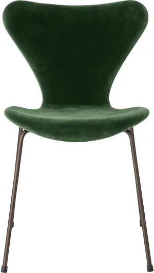 Fritz Hansen Series 7 Chair Full Upholstery, Brown Bronze/Belfast Velvet Forest Green