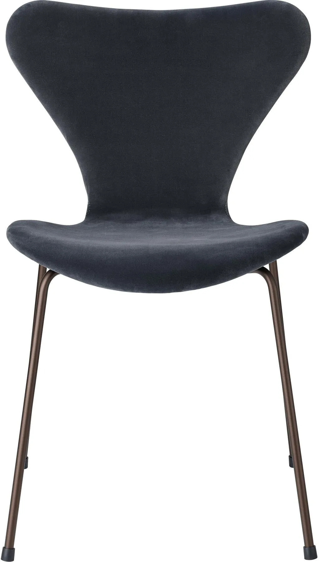 Fritz Hansen Series 7 Chair Full Upholstery, Brown Bronze/Belfast Velvet Midnight Blue