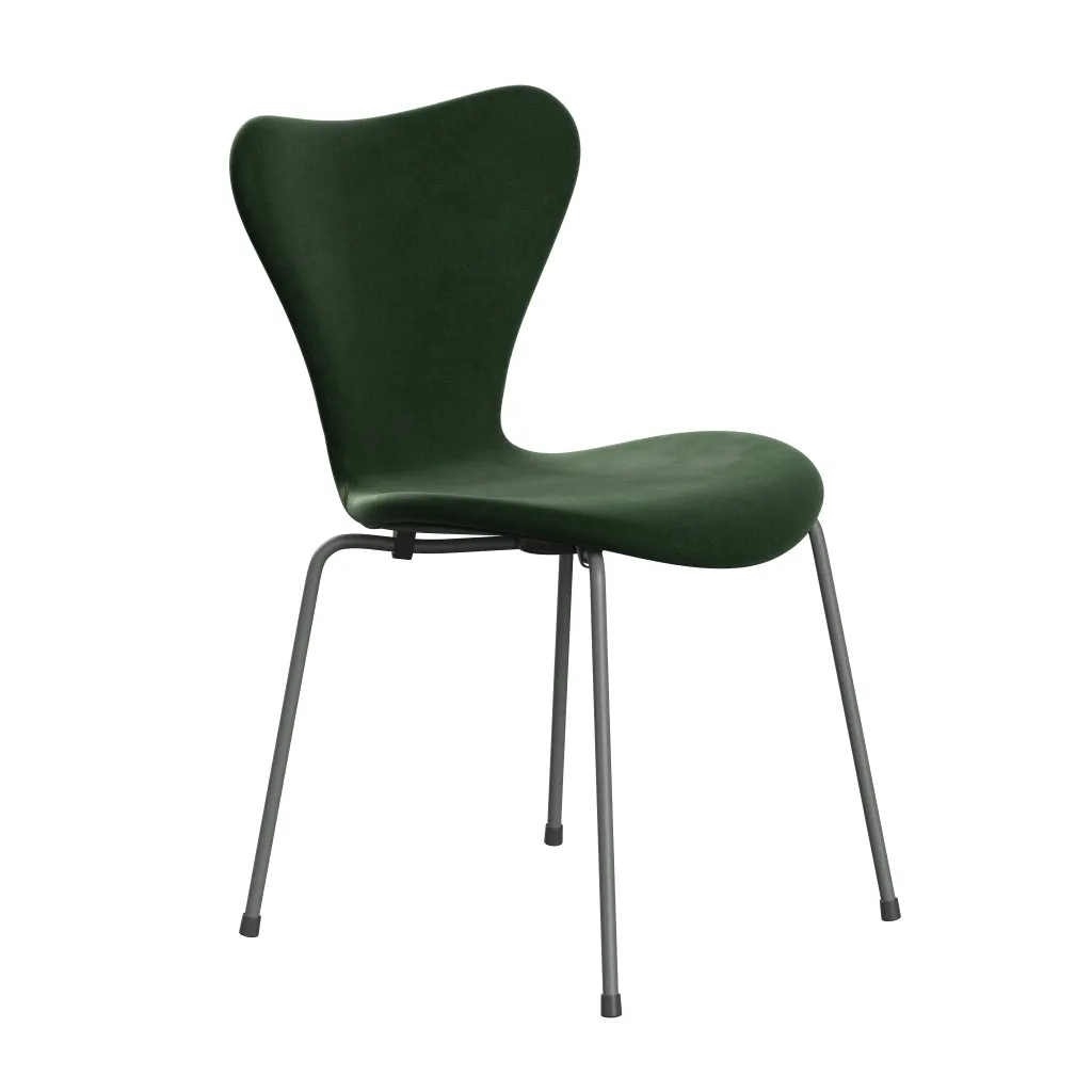 Fritz Hansen Series 7 Chair Full Upholstery, Silver Grey/Belfast Velvet Forest Green
