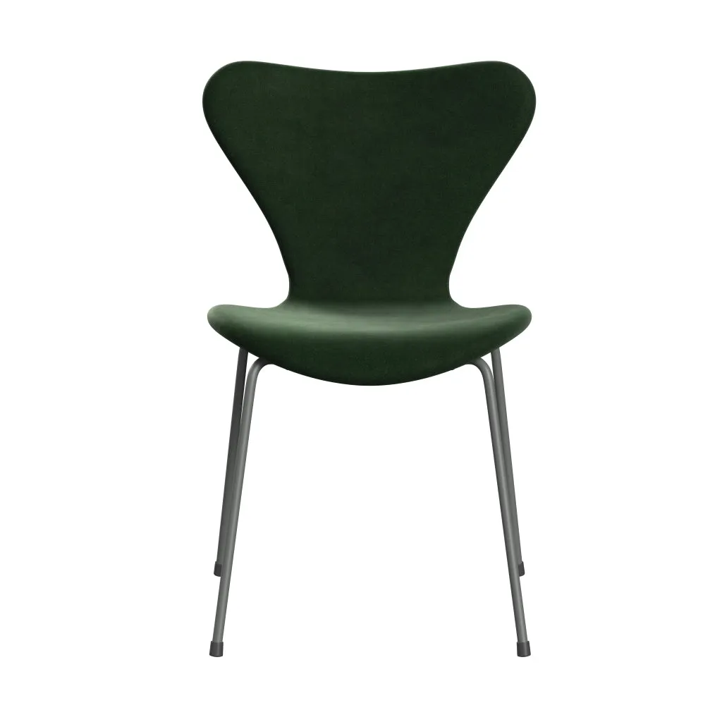 Fritz Hansen Series 7 Chair Full Upholstery, Silver Grey/Belfast Velvet Forest Green