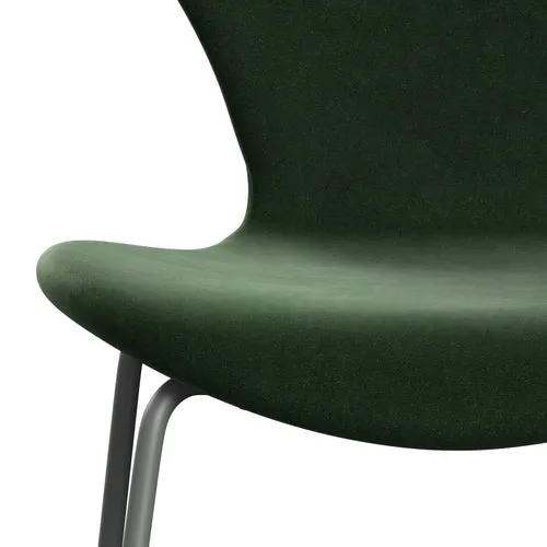 Fritz Hansen Series 7 Chair Full Upholstery, Silver Grey/Belfast Velvet Forest Green
